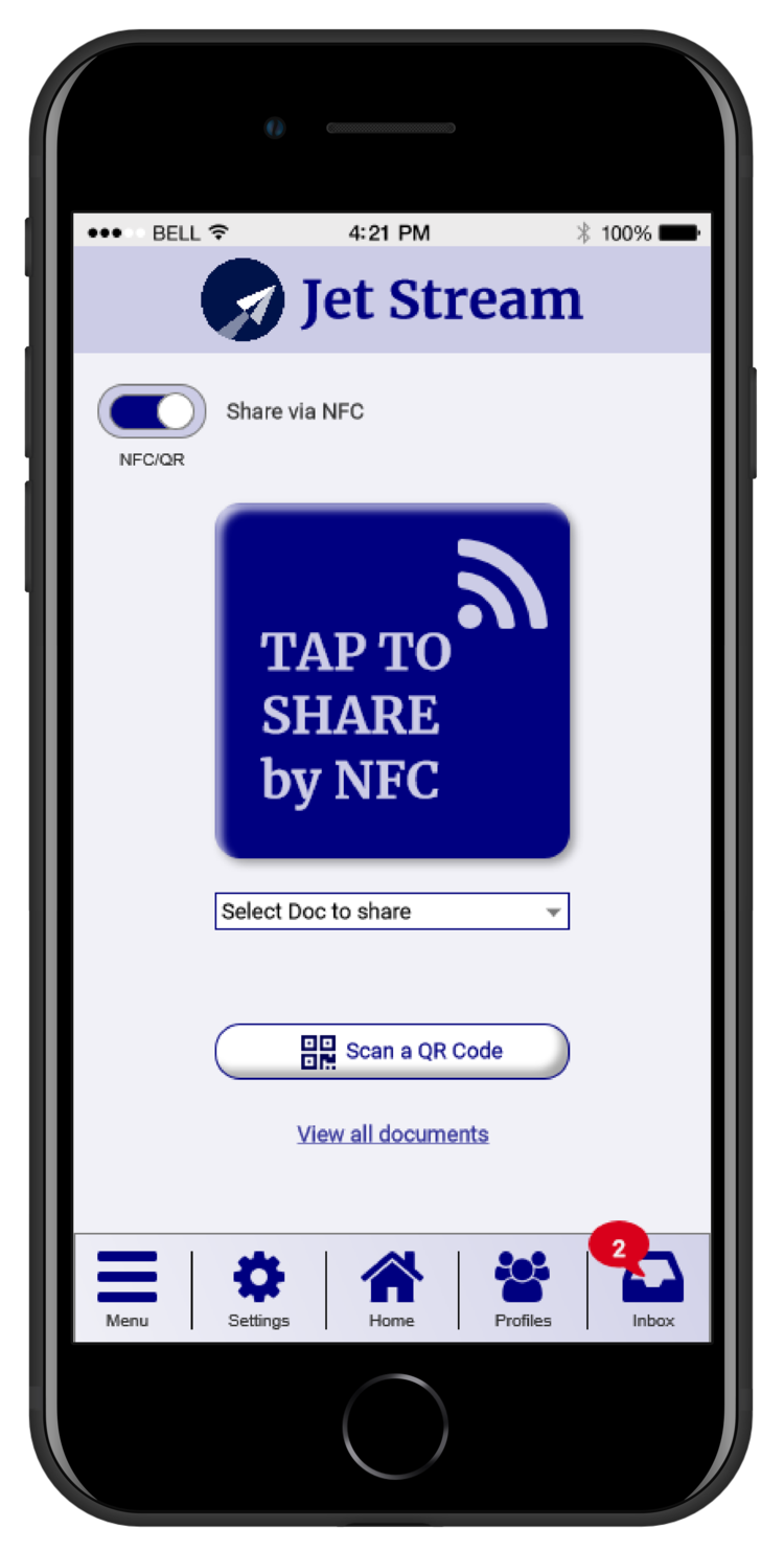 Jet Stream app screen on a phone